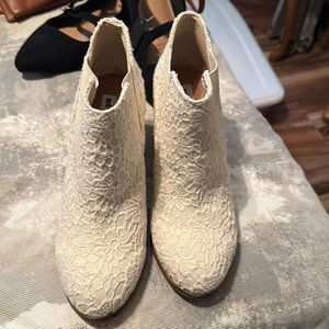 Beautiful off white lace boots never worn